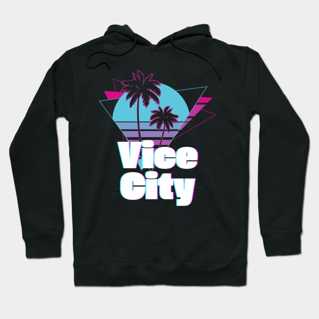 80's Retro Vibes Vice City Hoodie by Orenji Shirts